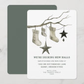 Cartes Pour Fêtes Annuelles Nouvelle maison pour les fêtes | Les bas sont susp (Devant / Derrière)