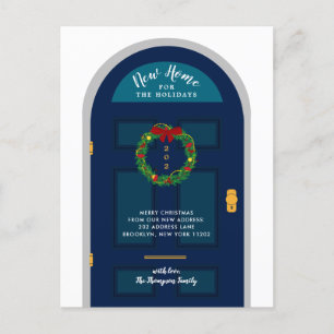 Cartes Pour Fêtes Annuelles Nouvelle maison pour les vacances Porte bleue de N