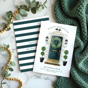 Cartes Pour Fêtes Annuelles Nouvelle maison pour les vacances Porte d'aquarell