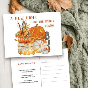 Cartes Pour Fêtes Annuelles Nouvelle Maison Rustique Joyeux Halloween Déménage
