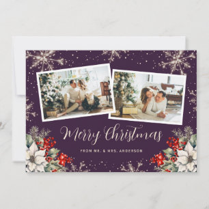 Cartes Pour Fêtes Annuelles Nouvelle Mariée 2 Photo Botanique Noël Violet