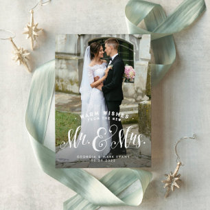 Cartes Pour Fêtes Annuelles Nouvelle mariée une photo Mr et Mme Christmas