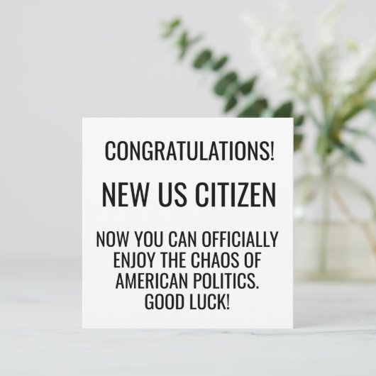 Cartes Pour Fêtes Annuelles Nouvelle naturalisation citoyenne américaine améri (Debout devant)