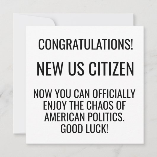 Cartes Pour Fêtes Annuelles Nouvelle naturalisation citoyenne américaine améri (Devant)