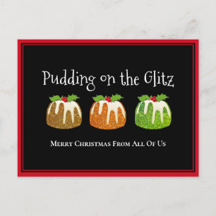 Cartes Pour Fêtes Annuelles NOUVELLE PUDDING SUR GLITZ Corporate Christmas
