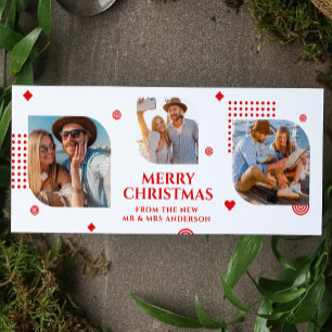 Cartes Pour Fêtes Annuelles Nouvellement mariés M & Mme Trois Photo Noël