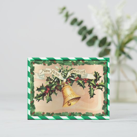 Cartes Pour Fêtes Annuelles NOUVELLES ANNÉES & STRIPES VERTES par SHARON SHARP (Debout devant)