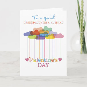 Cartes Pour Fêtes Annuelles Nuages d'arc-en-ciel de Valentine de petite-fille