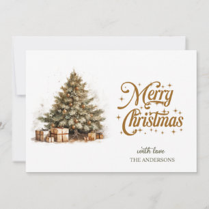 Cartes Pour Fêtes Annuelles Nuances minimalistes de terre aquarelle sapin de N