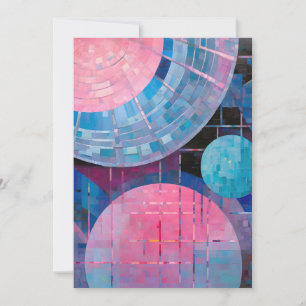 Cartes Pour Fêtes Annuelles Nuances subtiles de bleu et de rose en Abstrait