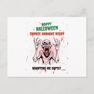 Cartes Pour Fêtes Annuelles Nuit de karaoke zombie - Soirée Halloween drôle