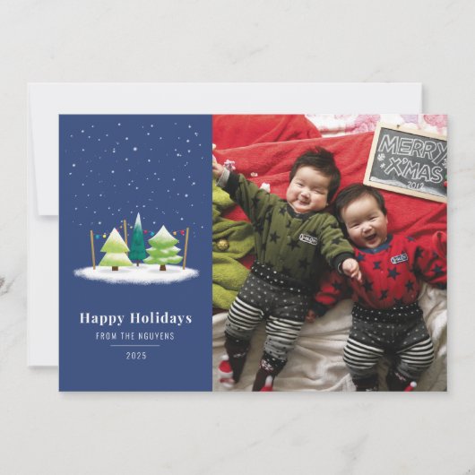 Cartes Pour Fêtes Annuelles Nuit de Lot Tree (Devant)