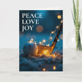 Cartes Pour Fêtes Annuelles Nuit de neige paisible Noël de golf (Devant)