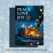 Cartes Pour Fêtes Annuelles Nuit de neige paisible Noël de golf