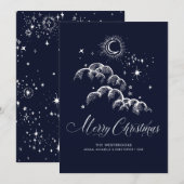 Cartes Pour Fêtes Annuelles Nuit de Noël étoilée (Devant / Derrière)