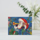 CARTES POUR FÊTES ANNUELLES NUIT DE NOËL MUSICALE / PÈRE NOËL BUGLER (Debout devant)
