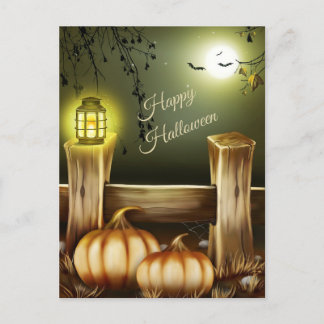 Cartes Pour Fêtes Annuelles Nuit d'Halloween à la campagne - Citrouilles et ch