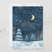 Cartes Pour Fêtes Annuelles Nuit d'hiver Aquarelle Noël (Dos)