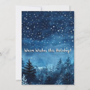 Cartes Pour Fêtes Annuelles Nuit d'hiver Aquarelle Noël