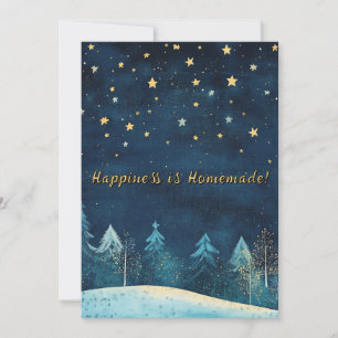 Cartes Pour Fêtes Annuelles Nuit d'hiver Aquarelle Noël