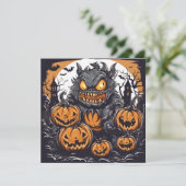 Cartes Pour Fêtes Annuelles Nuit d'horreur d'Halloween (Debout devant)