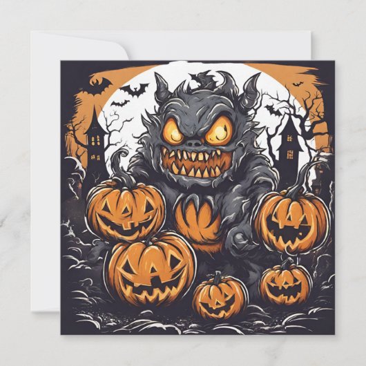 Cartes Pour Fêtes Annuelles Nuit d'horreur d'Halloween (Devant)