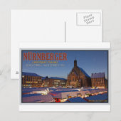 Cartes Pour Fêtes Annuelles Nuit du marché de Noël de Nürnberg (Devant / Derrière)