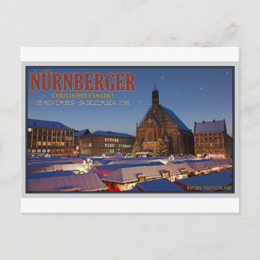 Cartes Pour Fêtes Annuelles Nuit du marché de Noël de Nürnberg (Devant)