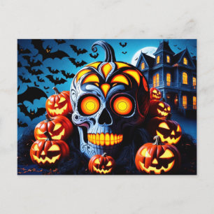 Cartes Pour Fêtes Annuelles Nuit éffrayante d'Halloween avec Jack-o'-lantern