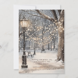 Cartes Pour Fêtes Annuelles Nuit enneigée de Noël