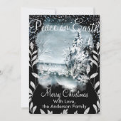 Cartes Pour Fêtes Annuelles Nuit enneigée élégante et unique Nature Glitter Ne (Devant)