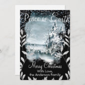 Cartes Pour Fêtes Annuelles Nuit enneigée élégante et unique Nature Glitter Ne (Devant / Derrière)