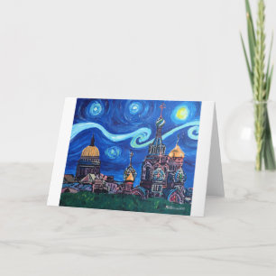 Cartes Pour Fêtes Annuelles Nuit étoilée à St Petersburg Russie