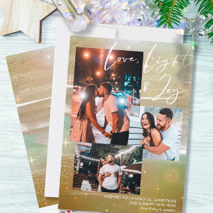 Cartes Pour Fêtes Annuelles Nuit étoilée Amour Lumière et Joie 3 Photo Or