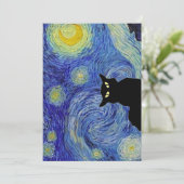 Cartes Pour Fêtes Annuelles Nuit étoilée de chat noir (Debout devant)