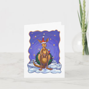 Cartes Pour Fêtes Annuelles Nuit étoilée de Noël de kangourou