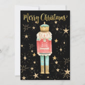 Cartes Pour Fêtes Annuelles Nuit étoilée Gold Nutcracker de Noël (Devant)