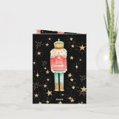 Cartes Pour Fêtes Annuelles Nuit étoilée Gold Nutcracker de Noël (Dos)