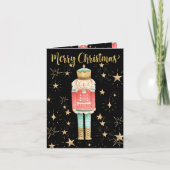 Cartes Pour Fêtes Annuelles Nuit étoilée Gold Nutcracker de Noël (Devant)