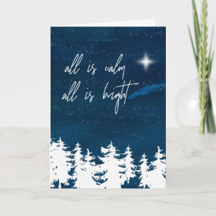 Cartes Pour Fêtes Annuelles Nuit étoilée Tout Est Calme Tout Est Lumineux Noël