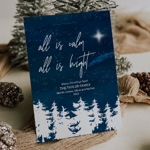 Cartes Pour Fêtes Annuelles Nuit étoilée Tout Est Calme Tout Est Lumineux Noël