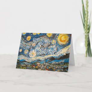 Cartes Pour Fêtes Annuelles Nuit étoilée Van Gogh de Joyeux Noël peint