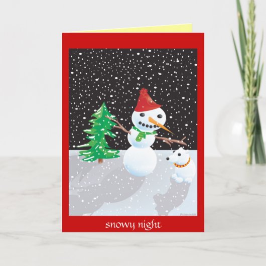 Cartes Pour Fêtes Annuelles nuit neigeuse (Devant)
