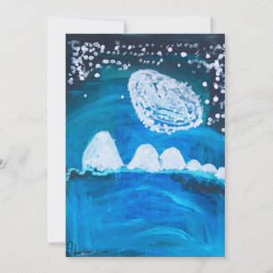 Cartes Pour Fêtes Annuelles Nuit neigeuse