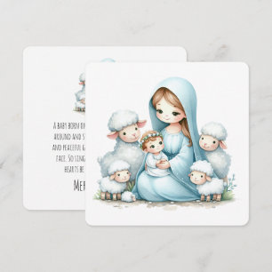 Cartes Pour Fêtes Annuelles Nuit paisible – Enfant Jésus et agneaux