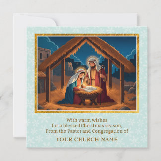Cartes Pour Fêtes Annuelles Nuit Sainte Naissance Religieux Fête de l'Église