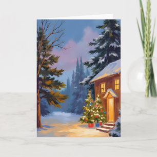 Cartes Pour Fêtes Annuelles Nuit silencieuse Noël peint