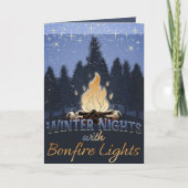 Cartes Pour Fêtes Annuelles Nuits d'hiver aux lueurs du feu de camp (Devant)