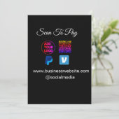Cartes Pour Fêtes Annuelles numériser pour payer ajouter logo code q r paypal (Debout devant)
