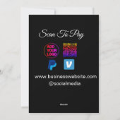 Cartes Pour Fêtes Annuelles numériser pour payer ajouter logo code q r paypal (Dos)